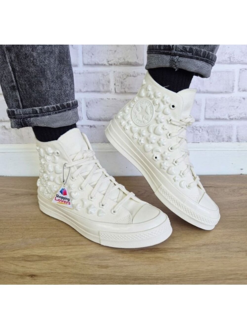 ❤️Converse Chuck 70 3D Charms Hi Women Shoes Sz 8.5 Flower Stars Sneaker A06434C